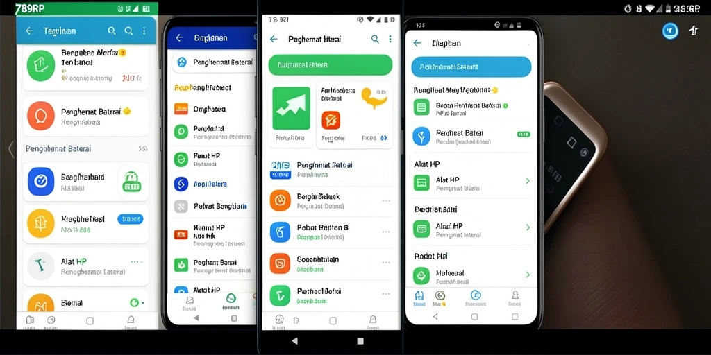 Antarmuka aplikasi 789RP untuk penghemat baterai yang mudah digunakan.