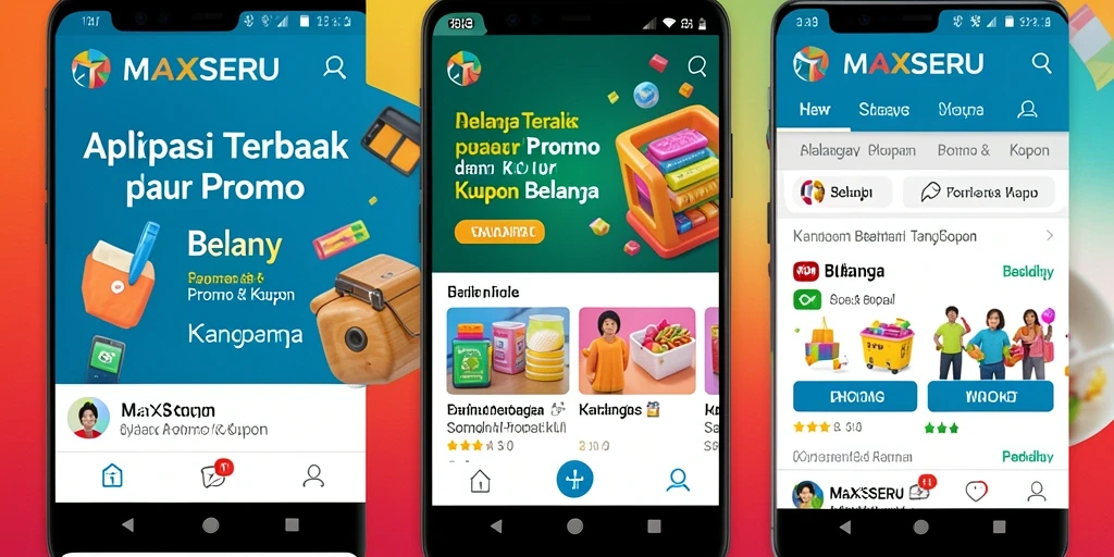 Antarmuka <strong>MAXSERU</strong> yang intuitif untuk menemukan promo dan kupon.