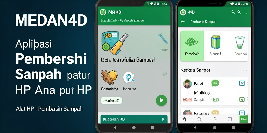 Tampilan antarmuka pengguna MEDAN4D untuk pembersihan sampah.
